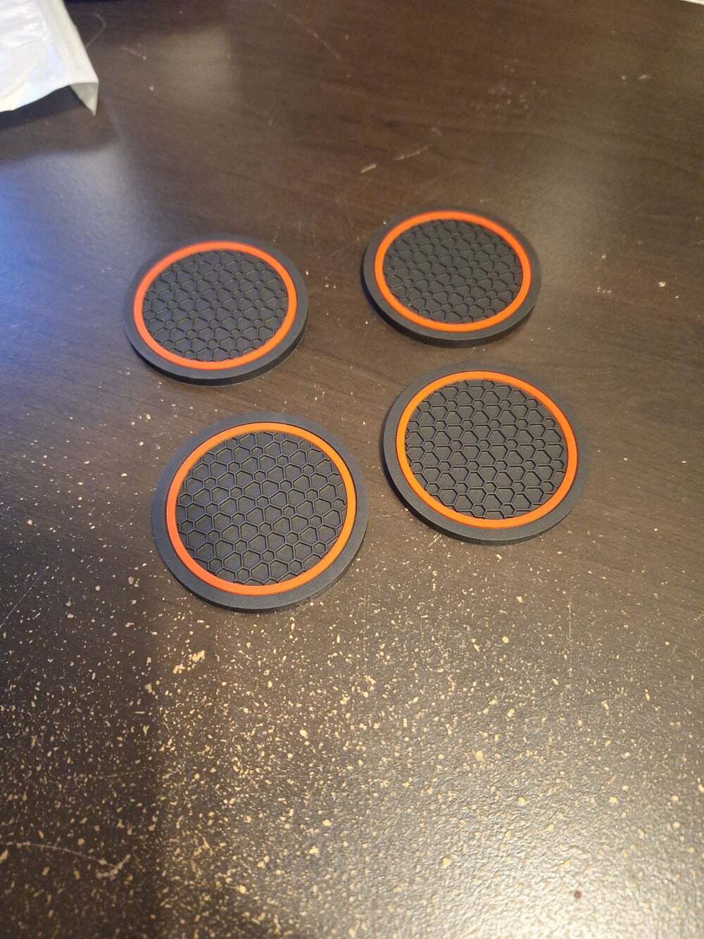Set of 4 Universal Honeycomb Anti-Slip Car Cup Holder Coasters - Charcoal...